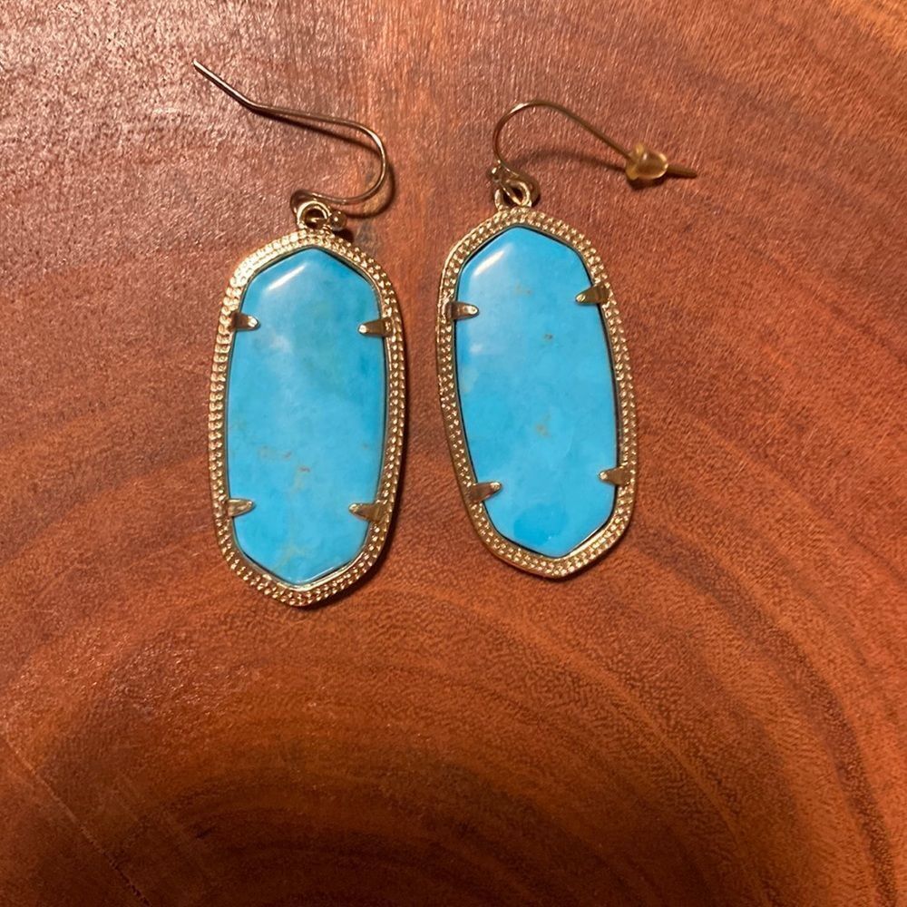 KENDRA‎ Scott gold Elle earrings in turquoise